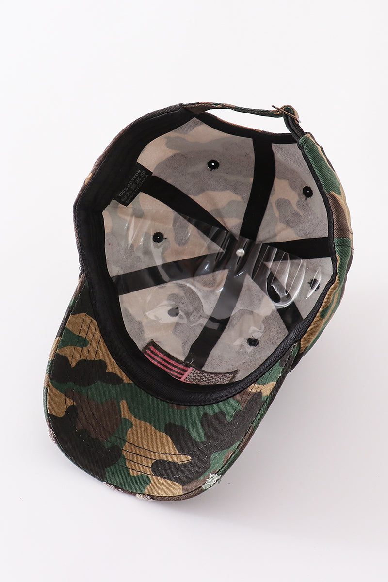 Camouflage flag vintage baseball cap mom & me