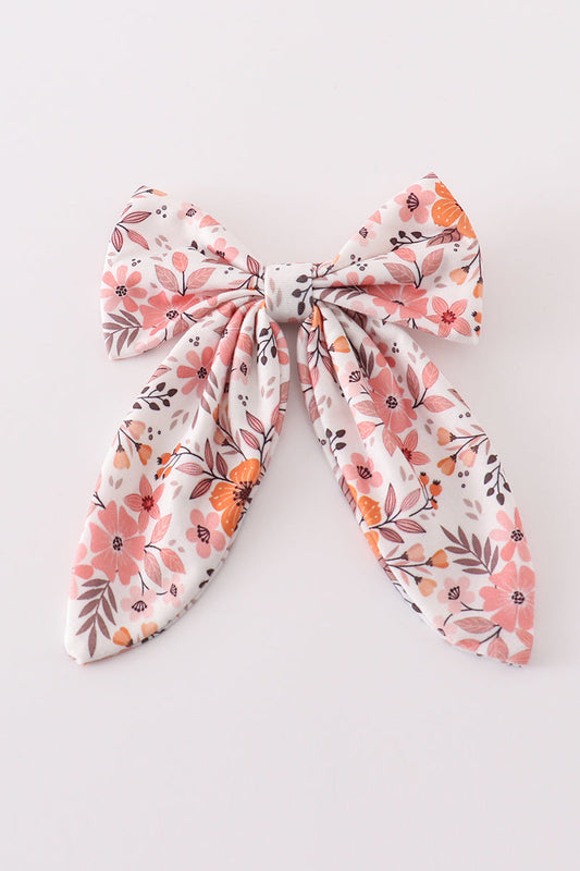 Floral print girl hair sailor bow